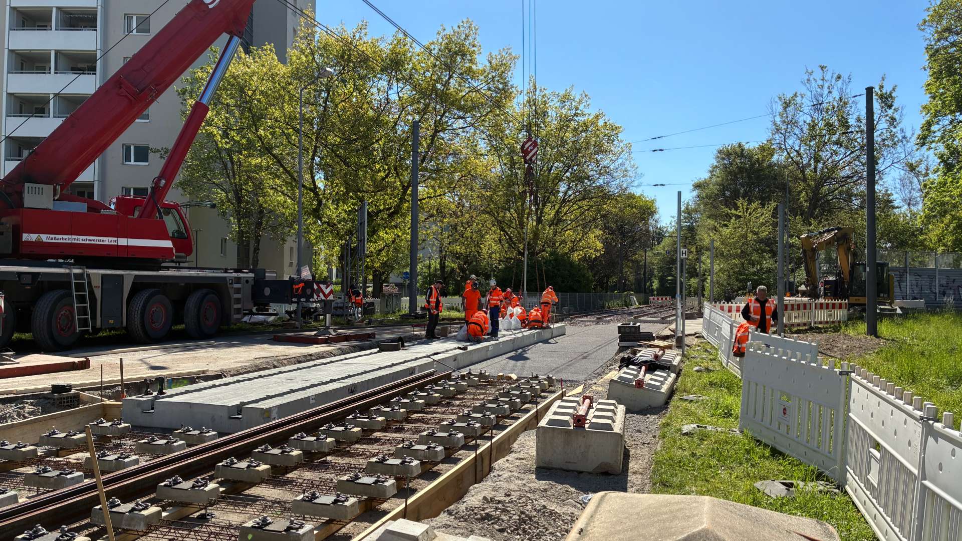 Erneuerung des Gleisviereck Entenfang in Karlsruhe